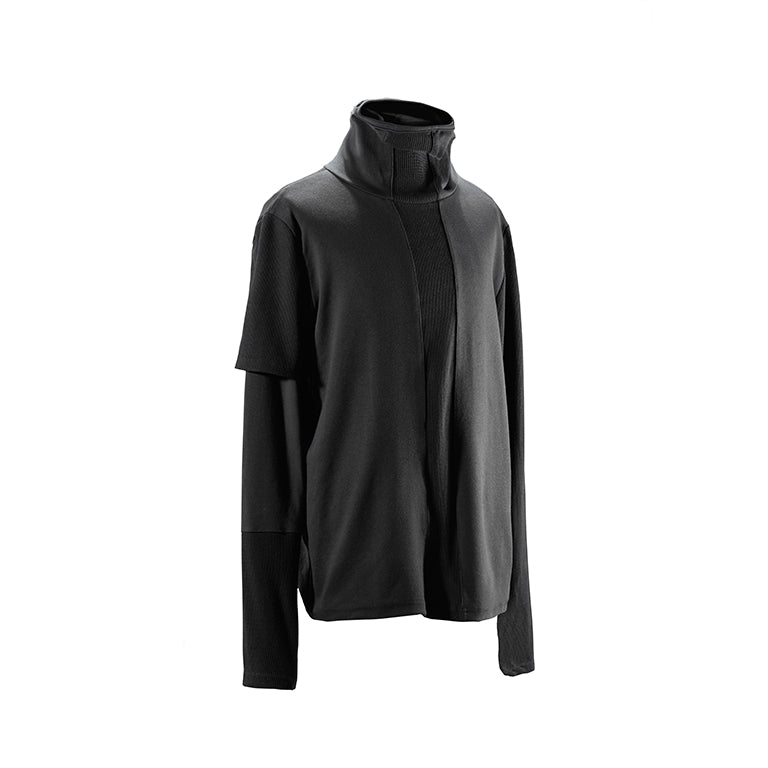 0030 DECONSTRUCTION HIGH COLLAR LONG SLEEVE T-SHIRT