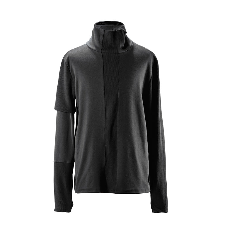 0030 DECONSTRUCTION HIGH COLLAR LONG SLEEVE T-SHIRT