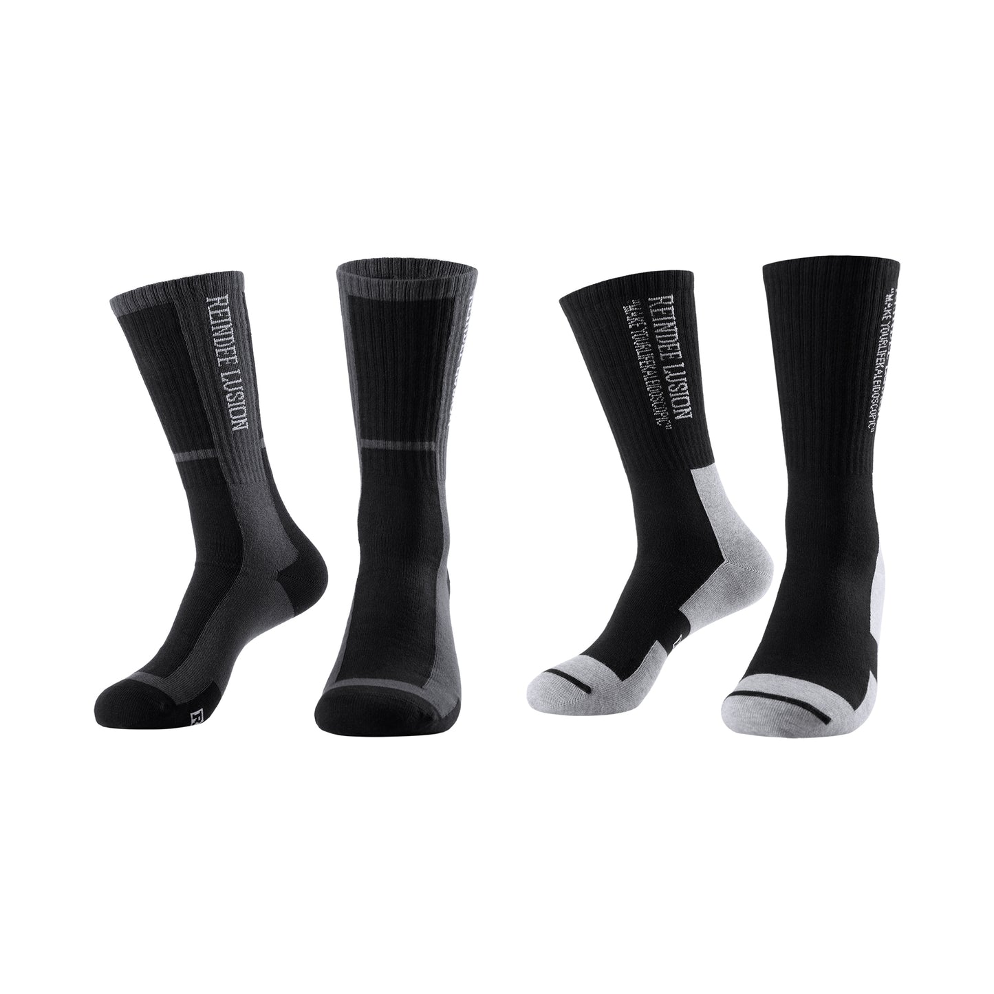 A025/A026 MODULE SPLICING SLOGAN COTTON SOCKS (SHORT/LONG)